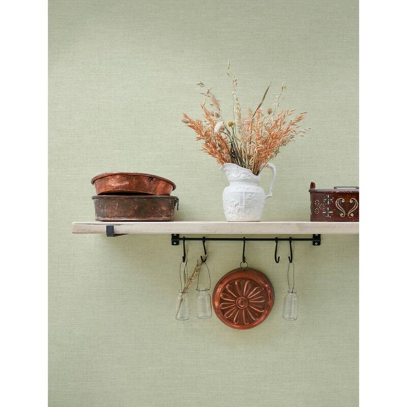Chesapeake Chambray Sage Fabric Weave Wallpaper