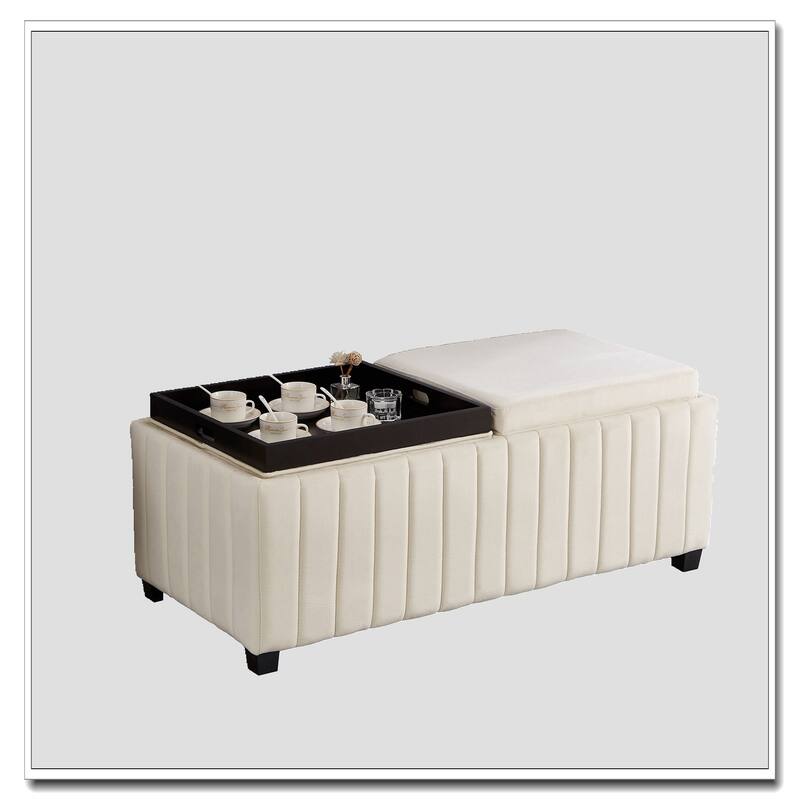45 inch Wide Square CubeStorage Ottoman Bench