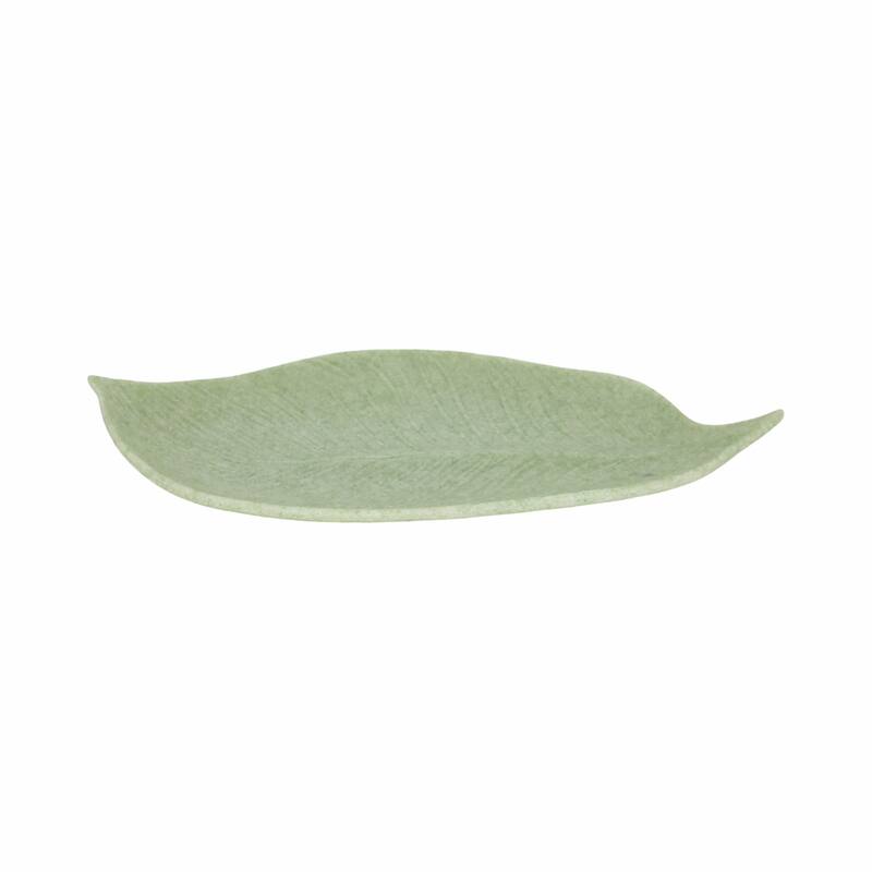 Decorative Resin Leaf Tray - Green, 20" - 20.0"