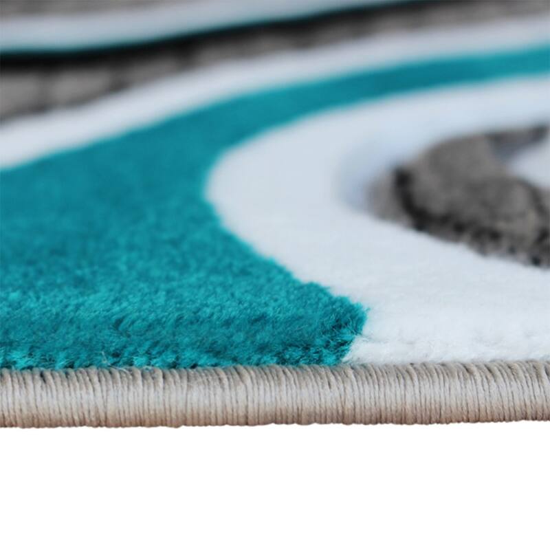 Modern High-Low Sculpted Swirl Design Abstract Area Rug