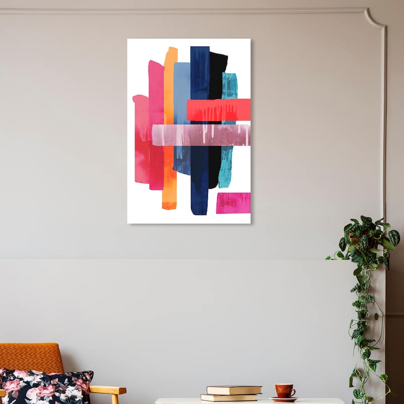 Wynwood Studio 'Brillo Colorado' Abstract Wall Art Canvas Print Paint - Pink, Blue - 20 x 30