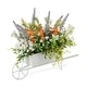 preview thumbnail 7 of 5, Glitzhome 12.5"L Easter Carrot Floral Wreath in Metal Wagon Centerpiece Table Decor