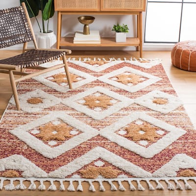 SAFAVIEH Moroccan Tassel Shag Nanke 2-inch Thick Rug