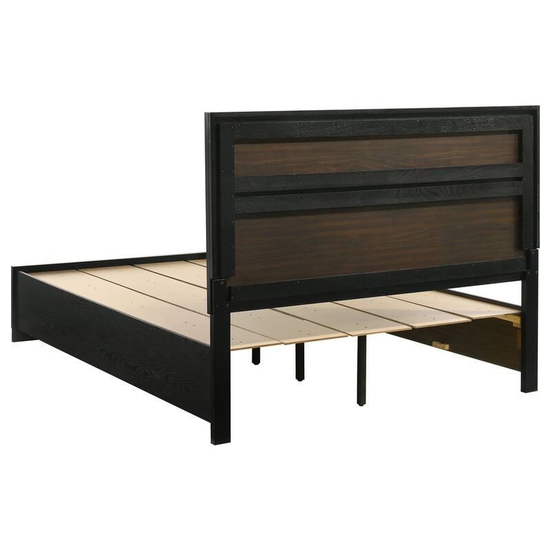 Queen Size Solid Wood Storage Bed with Integrated Drawers and Slatted Platform