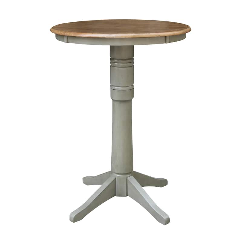 30" Round Pedestal Bar Height Table With 2 X-Back Bar Height Stools - Set of 3 Pieces