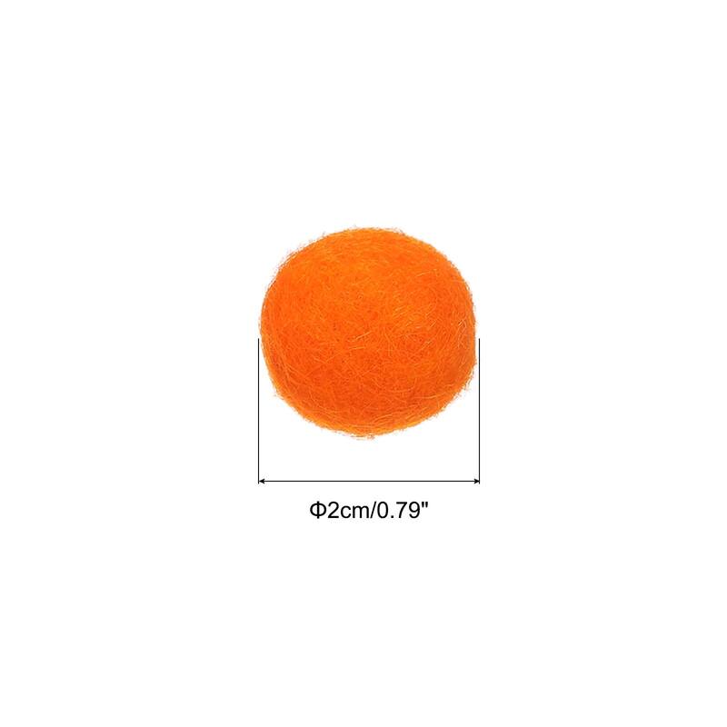 Wool Felt Ball Beads Woolen Fabric 0.79 Inch for Home Crafts 10Pcs - Orange