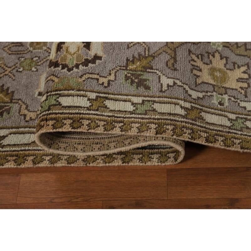 Muted Oushak Indian Area Rug Hand-Knotted Wool Carpet - 9'3"x 11'10"
