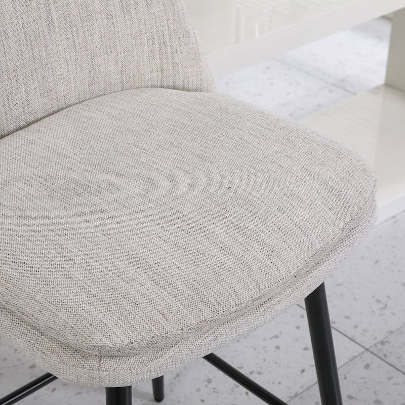 Modern Swivel Bar Stools Set of 2, Counter Height Stools Dining Chairs with Curved Back and Upholstered Seat