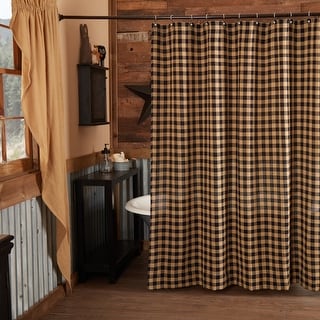 SAWYER MILL CHARCOAL PLOW FABRIC SHOWER CURTAINNancy's Nook by VHC Brands 