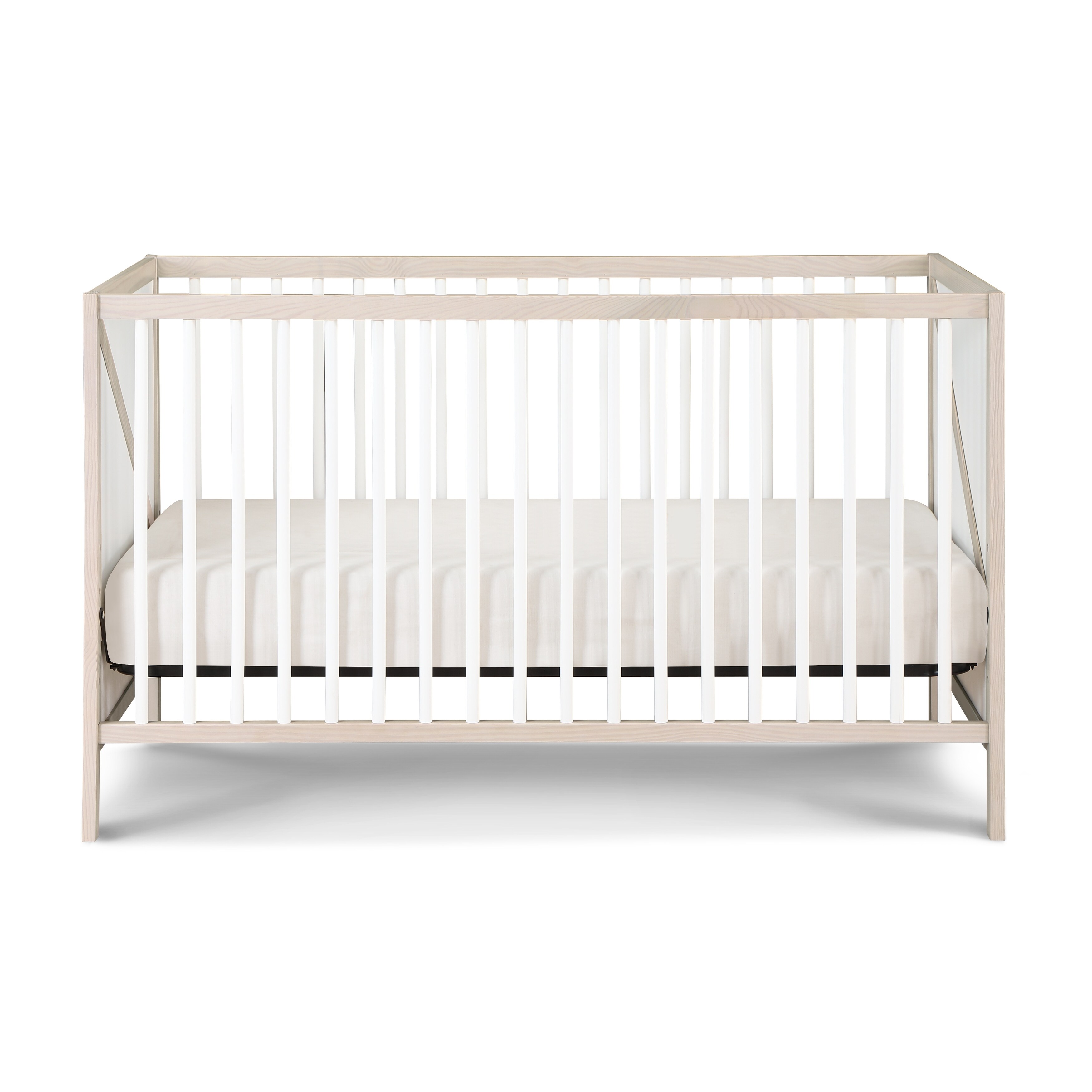 Pixie Zen 3-in-1 Crib in Washed Natural/White - Natural+