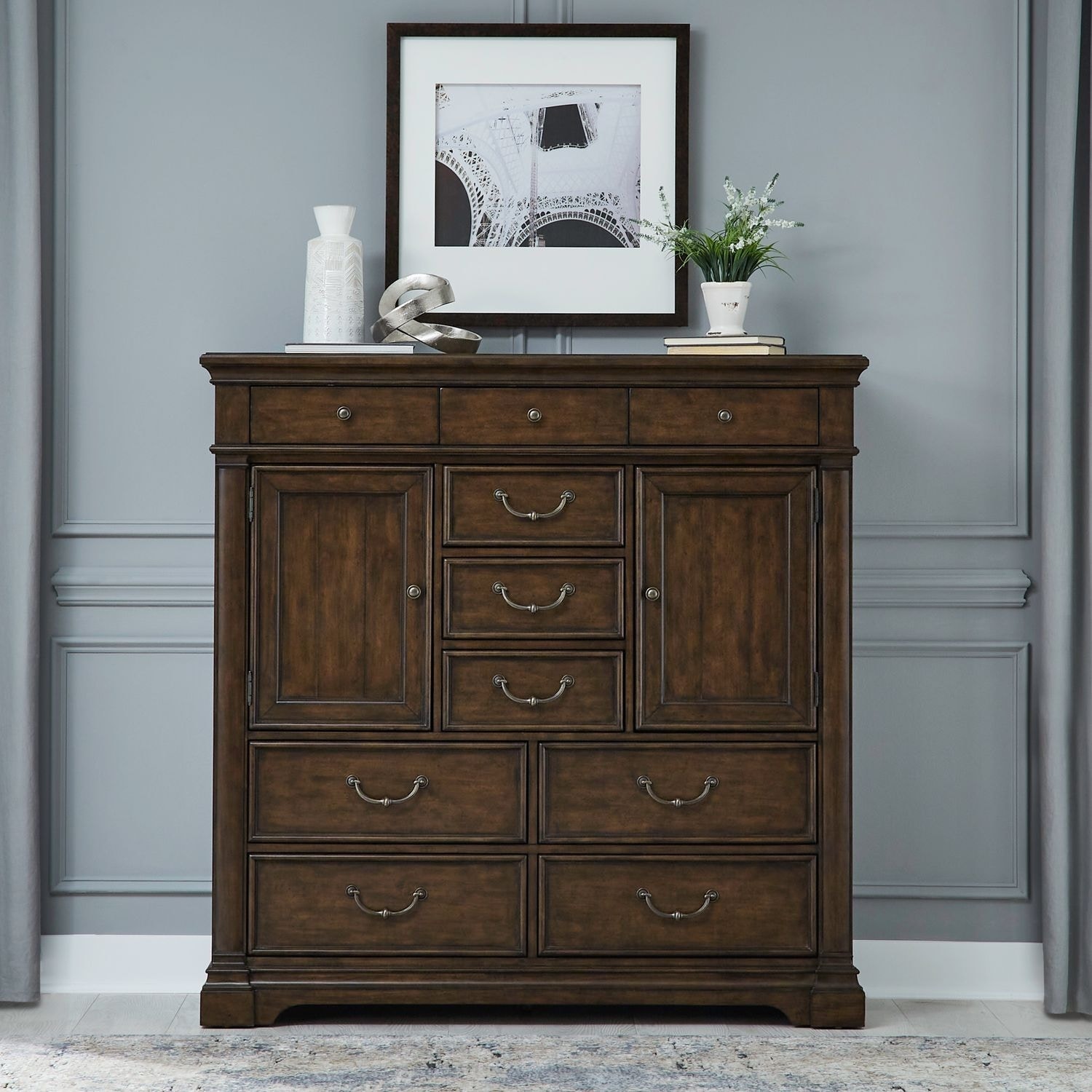 buy cheap dresser Benjara Toli White 6-Drawer 54 in. without Mirror BM339276 Farmhouse Style HULALA HOME Ileanna Mid-century Modern