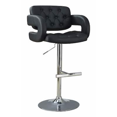 Contemporary Adjustable Height Barstool, Black - 38 H x 24.5 W x 24 L Inches