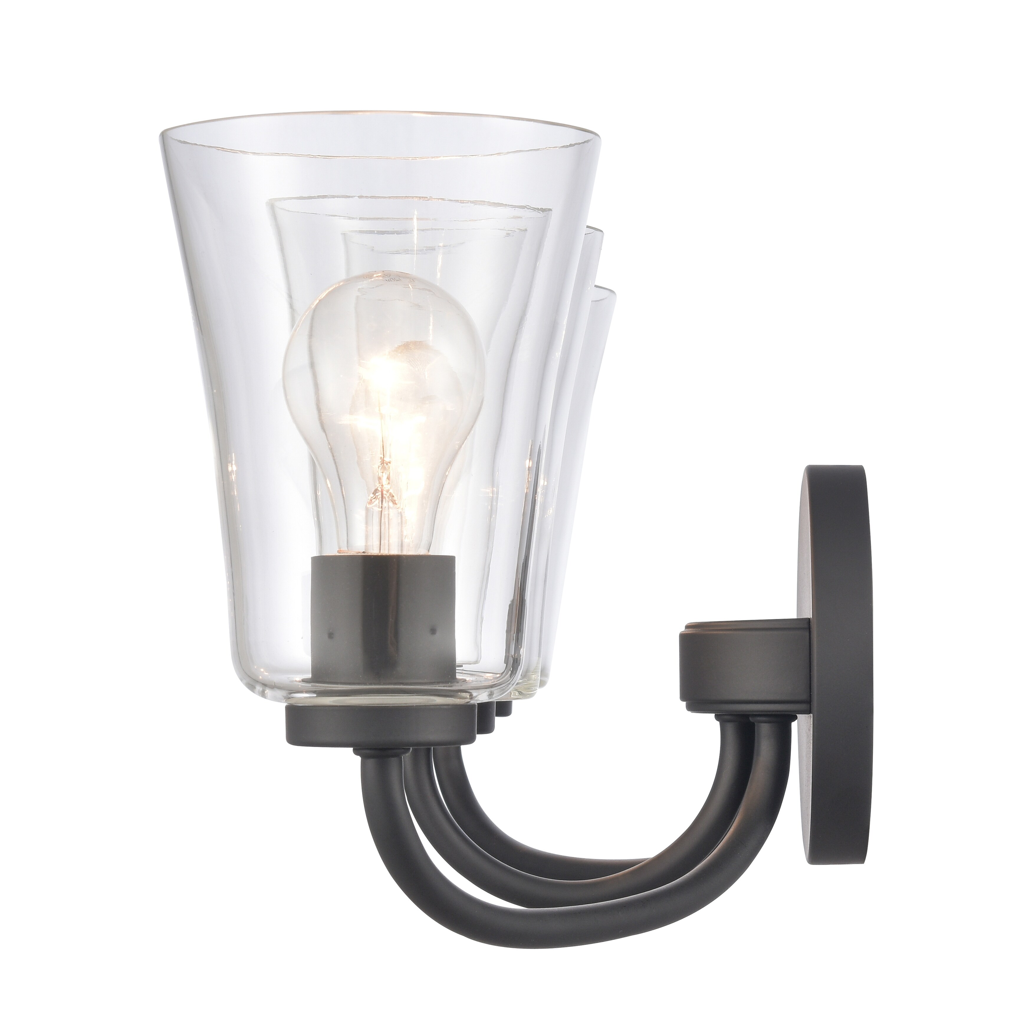 お気に入り Clear With Black Emily Home Elk Glass Light 3 Shade Bell その他