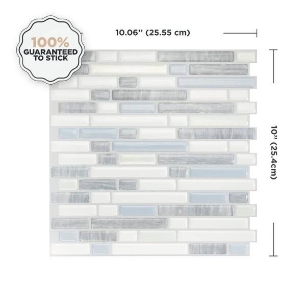 Smart Tiles 10.06 in x 10 in Peel and Stick Self-Adhesive Mosaic Backsplash Wall Tile - Bellagio Costa (4-Pack) Smart Tiles 10.06 in x 10 in Peel and Stick Self-Adhesive Mosaic Backsplash Wall Tile - Bellagio Costa (4-Pack)