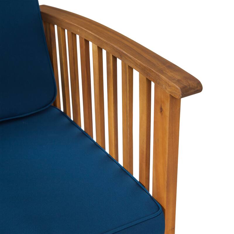 Carolina Outdoor 6-Seater Acacia Wood Chat Set by Christopher Knight Home