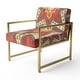 preview thumbnail 17 of 23, Designart "Moroccan Orange Tiles Collage I" Upholstered Bohemian Chic Accent Chair - Arm Chair