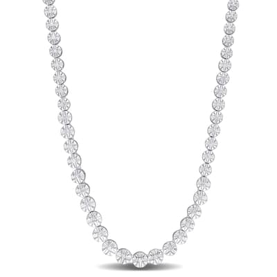Miadora 1/2ct TDW Diamond Tennis Necklace in Sterling Silver