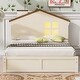 preview thumbnail 4 of 46, Bedroom Solid Wood Platform Bed House-Shaped Headboard Walnut Roof with LED Window Bed Frame Platform No Box Spring Needed