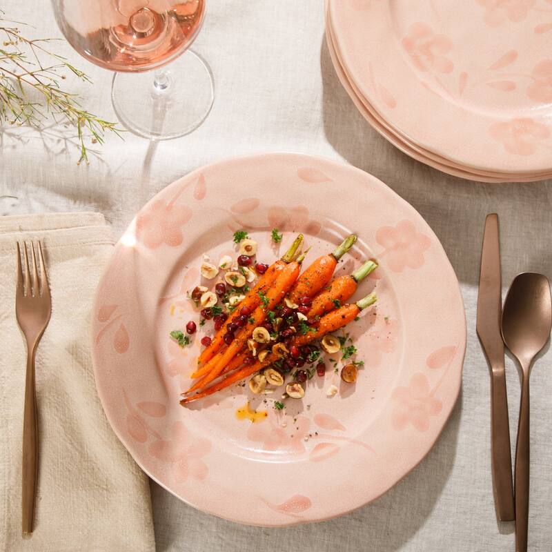 Bloomhouse - 2 Time Oprah's Favorite Things Made in Portugal Porto Petals Floral Hand Painted 10.8 Inch Dinner Plates Set