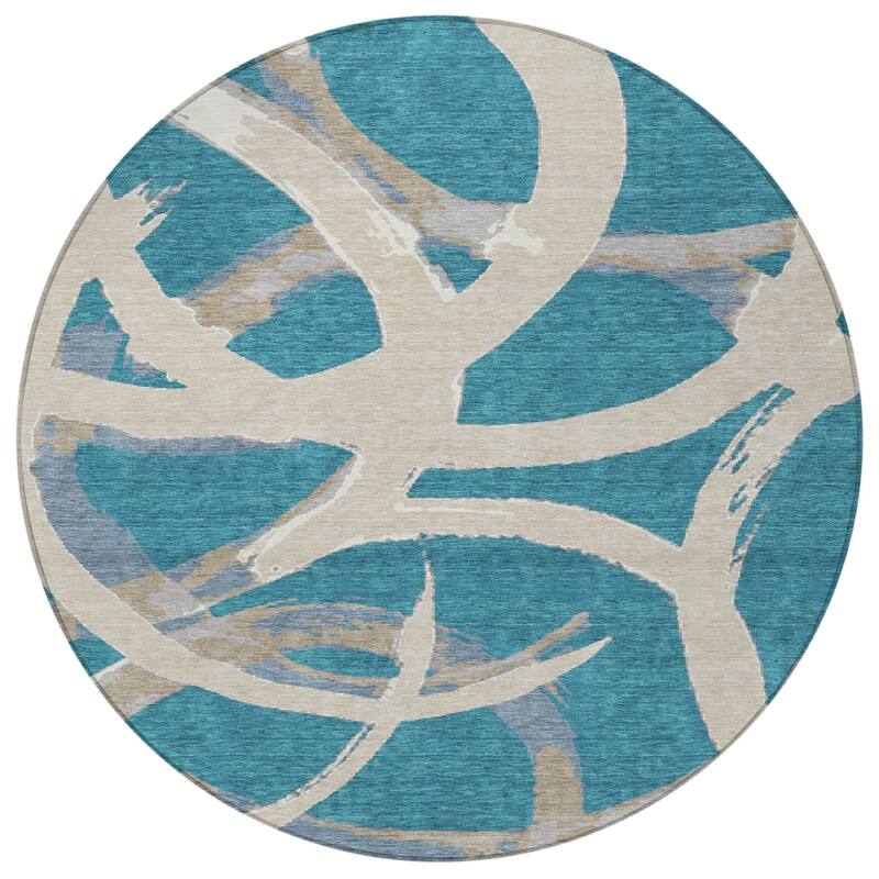 HomeRoots Abstract Transitional Rectangle Outdoor Rug