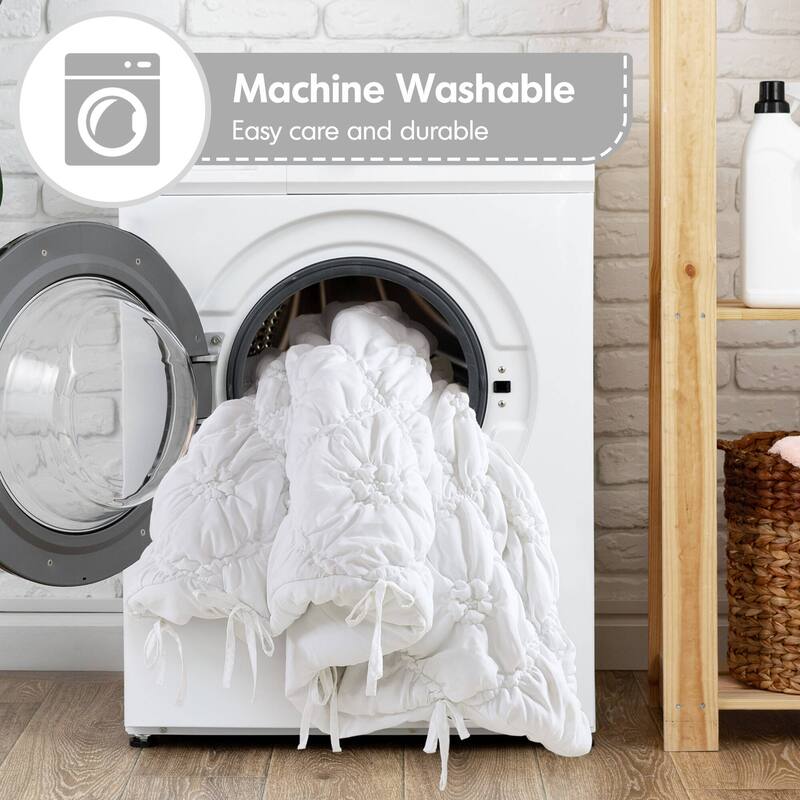 Rossetta 3-Piece King Extured Floral Cozy Puffy Design Comforter Set