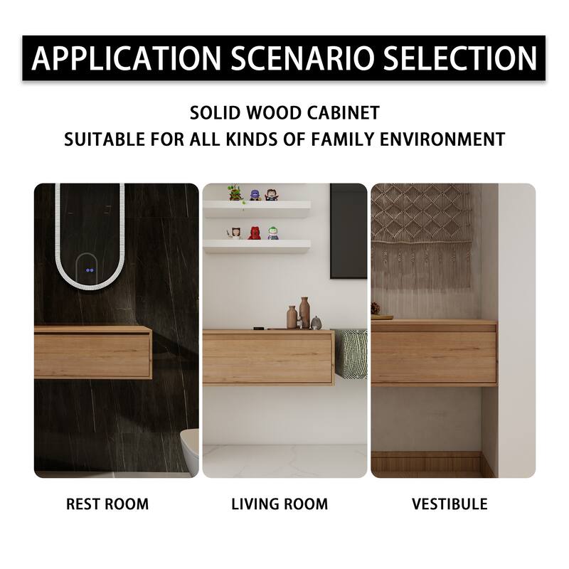 29-Inch Floating Bathroom Vanity Cabinet - Scratch-Resistant Melamine Finish, Ample Storage, Imitative Oak Color - 29.13in L