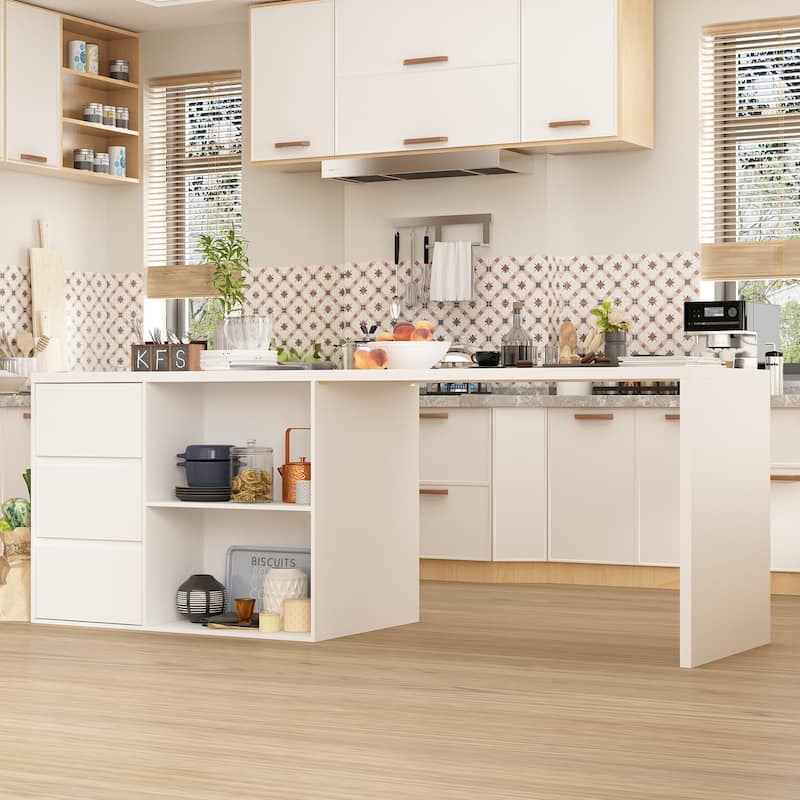 Home Island Table Dining Storage Cabinet Kitchen Island Dining Table