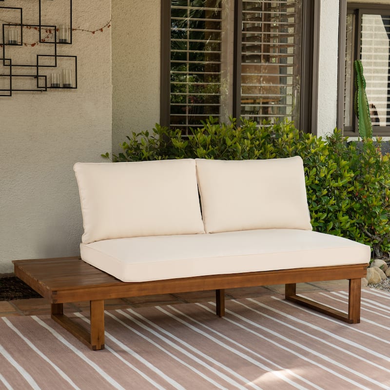 Fisher Teak Acacia Wood Outdoor Left Side/Right Side Loveseat