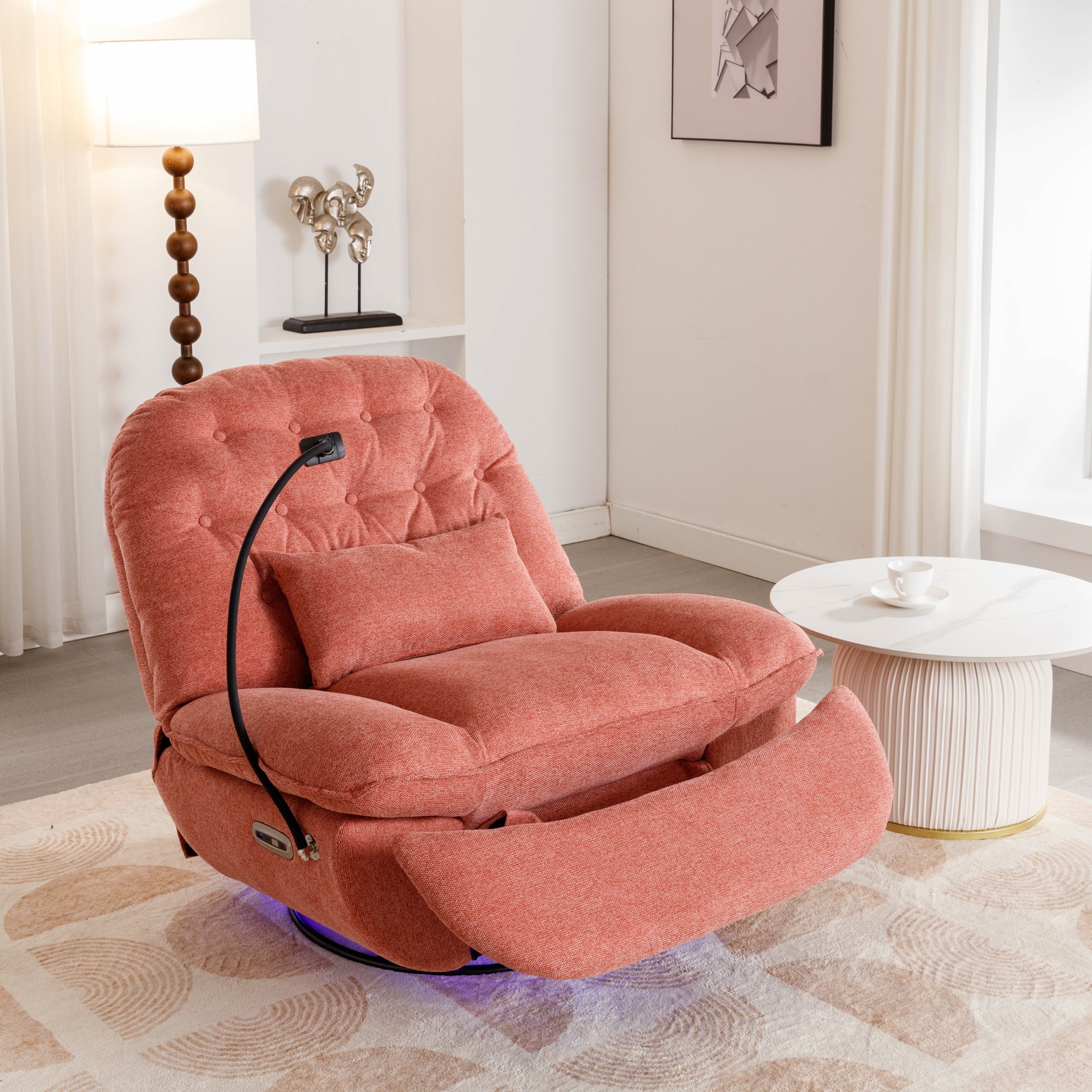 Barrel chair with hidden ottoman best sale