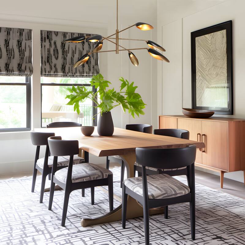 Modern Multi-Light Large Black Gold Sputnik Chandelier Metal Pendant Lights for Dining Room