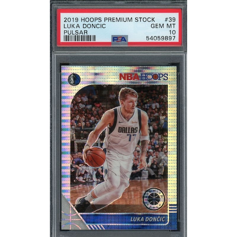 Luka Doncic 2019 Panini Hoops Premium Stock Pulsar Card #39 Graded PSA 10 - 8'6" x 11'6"