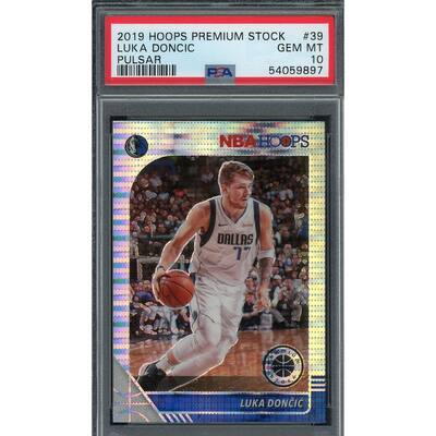 Luka Doncic 2019 Panini Hoops Premium Stock Pulsar Card #39 Graded PSA 10 - 8'6" x 11'6"