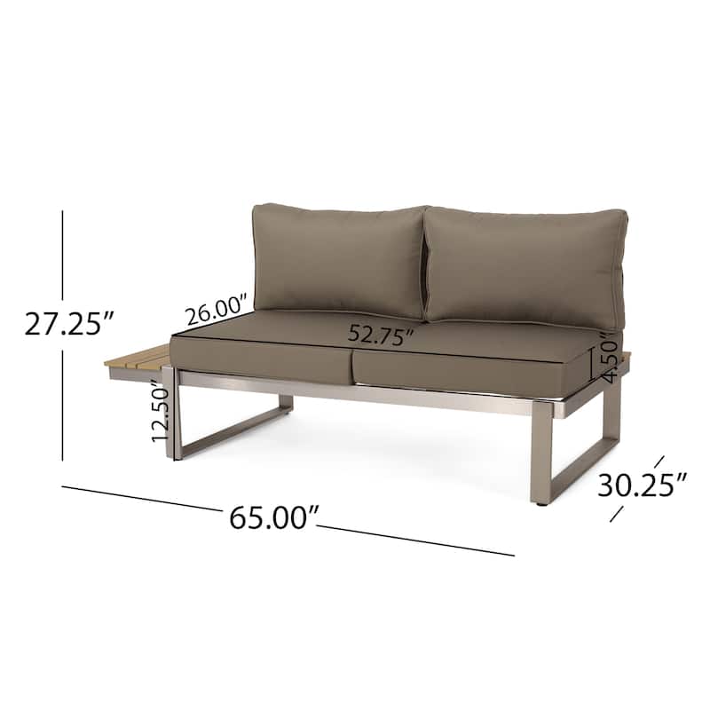 Sterling Aluminum 4-piece Sofa Set with Cushions by Christopher Knight Home
