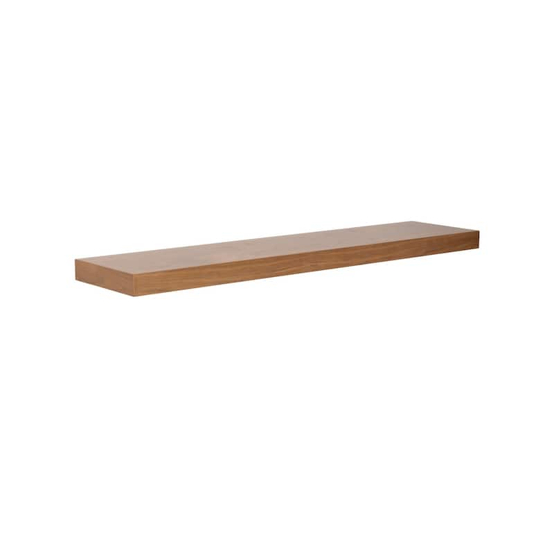 HomeRoots 43" Brown Wooden Wall Mounted Floating Shelf