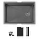 preview thumbnail 1 of 13, STYLISH 27 inch Stainless Steel 16G Workstation Sink Dura-Tek Finish Nano Graphite Black