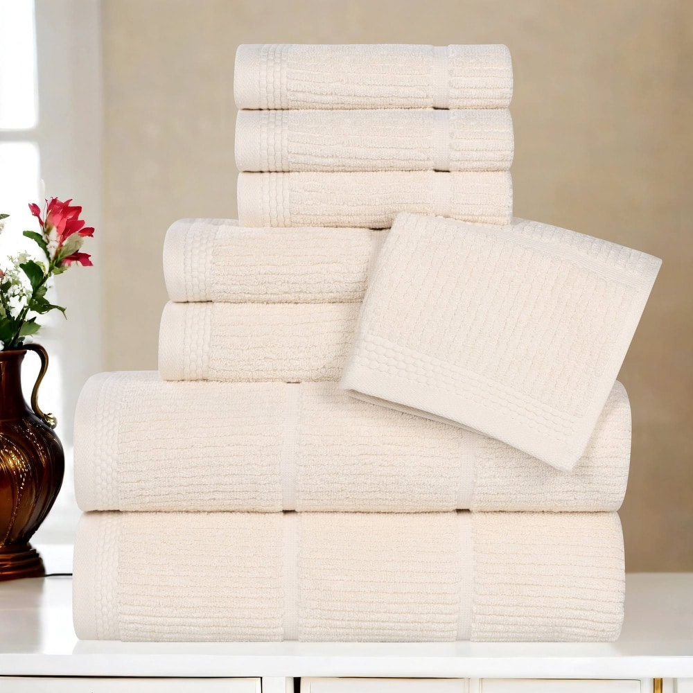 Superior Milo Smart Twist Viscose Cotton Blend 8 Piece Towel Set