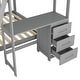 preview thumbnail 7 of 21, Twin Over Full Bunk Bed with Built-in Desk and Three Drawers