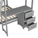 preview thumbnail 6 of 12, Twin over Full Bunk Bed with Built-in Desk, 3-Drawers, Solid Pine Wood, Convertible to Separate Beds, Easy Assembly, Grey