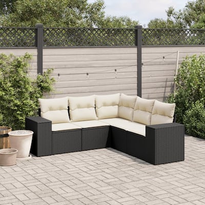 vidaXL Garden Sofa Set Black