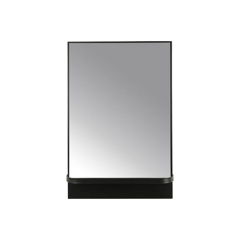Iron and Glass Reflective Wall Mirror - Black
