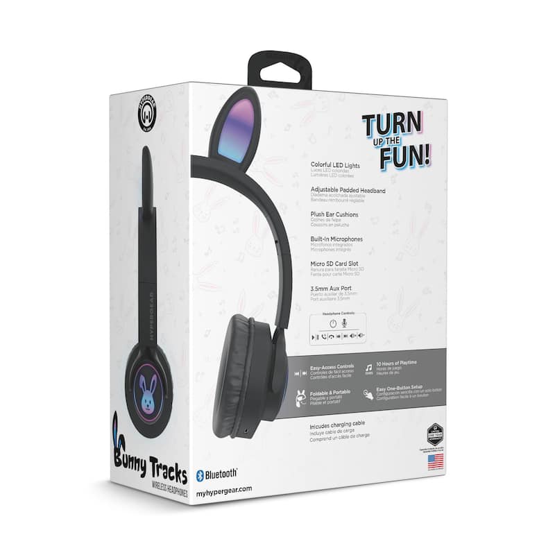 HyperGear Bunny Tracks Wireless Light-Up Headphones