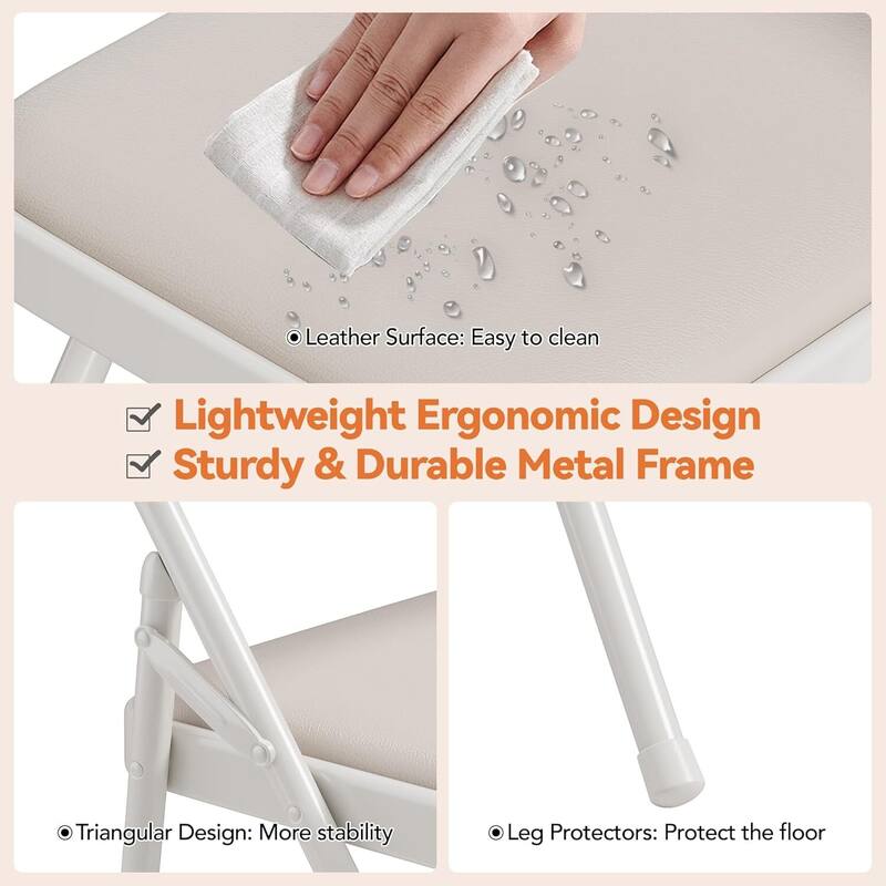 4-Piece Folding Chair Set for Indoor and Outdoor, Room, Restaurant, Patio