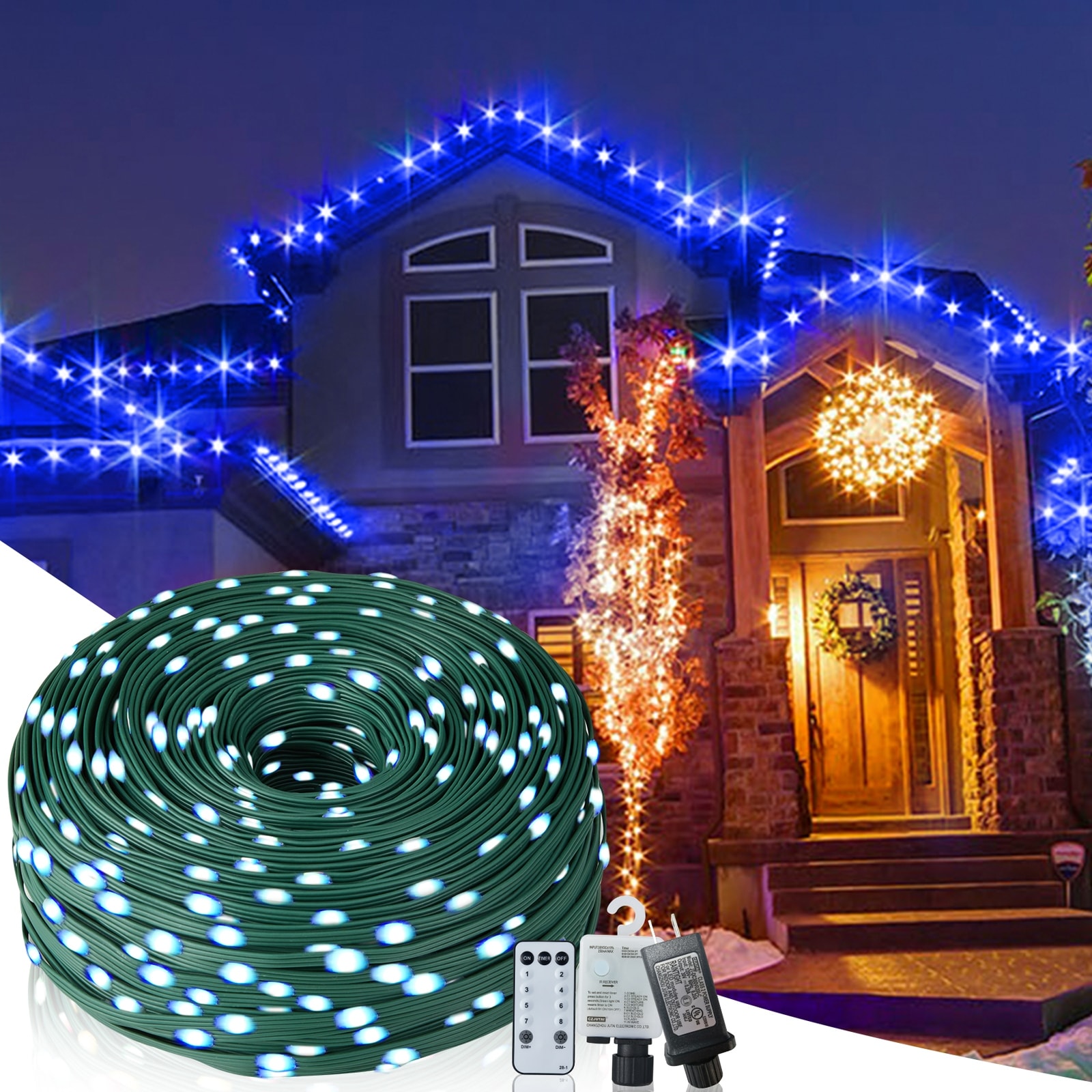 Outdoor Christmas String Lights 1000 LEDs 8 Modes Timer for Party or Patio 328Ft Bed Bath Beyond 42323843