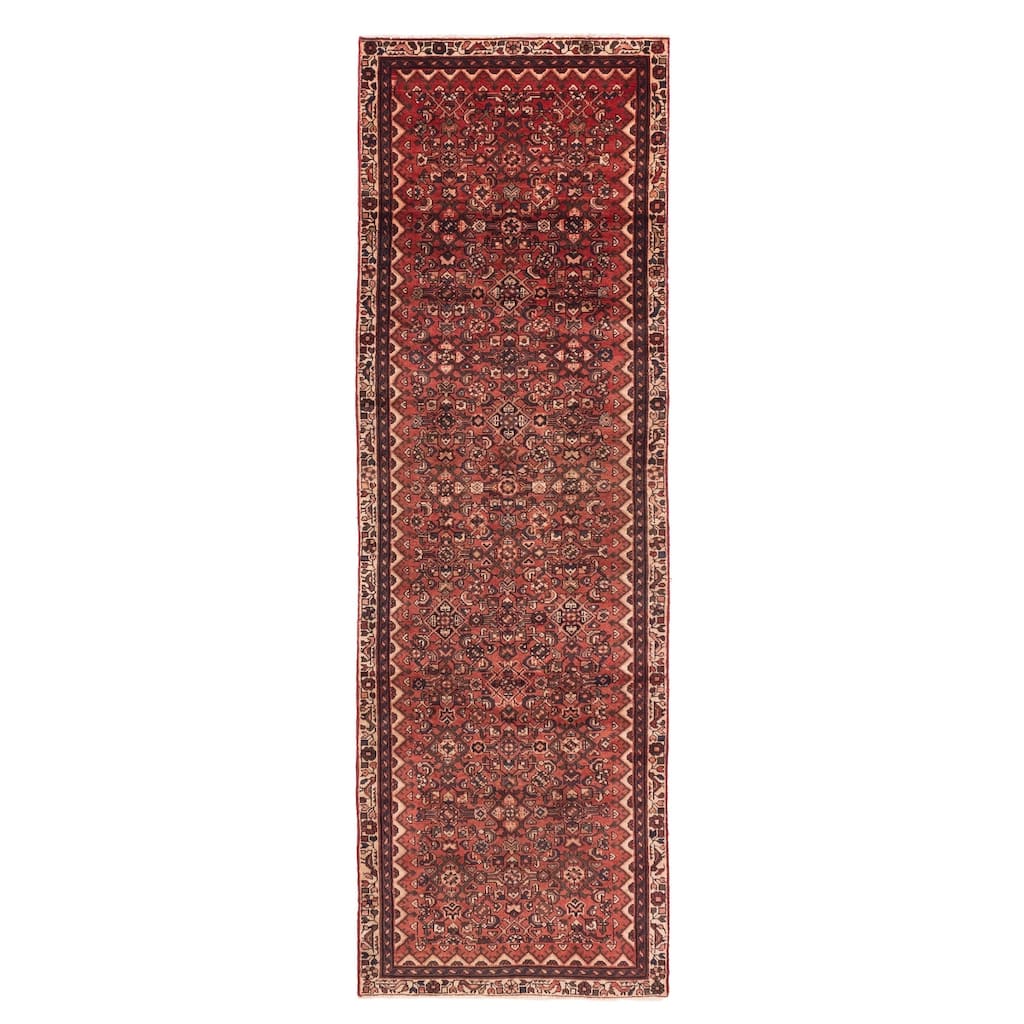 ECARPETGALLERY Hand-knotted Andelz Red Wool Rug - 3'2 x 10'1