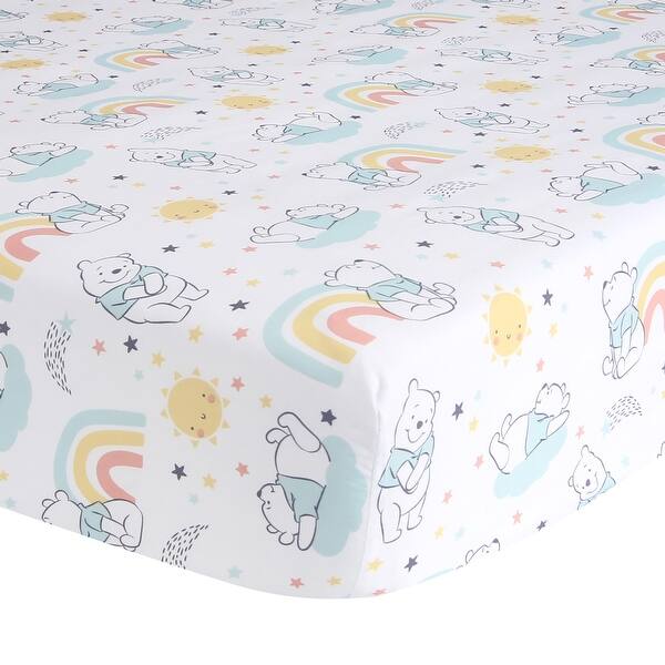 slide 2 of 4, Lambs & Ivy Disney Baby Cozy Friends Winnie the Pooh White Fitted Crib Sheet