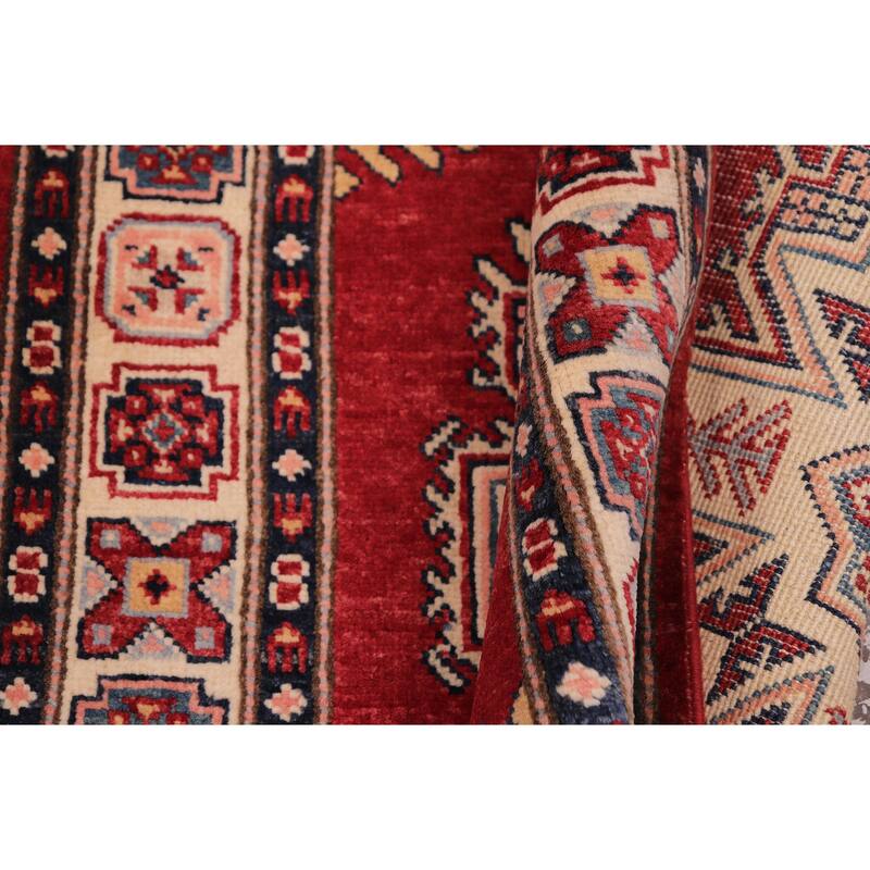 Tribal Super Kazak Nala Red/Beige Hand Knotted Wool Runner - 2'9'' x 9'8''