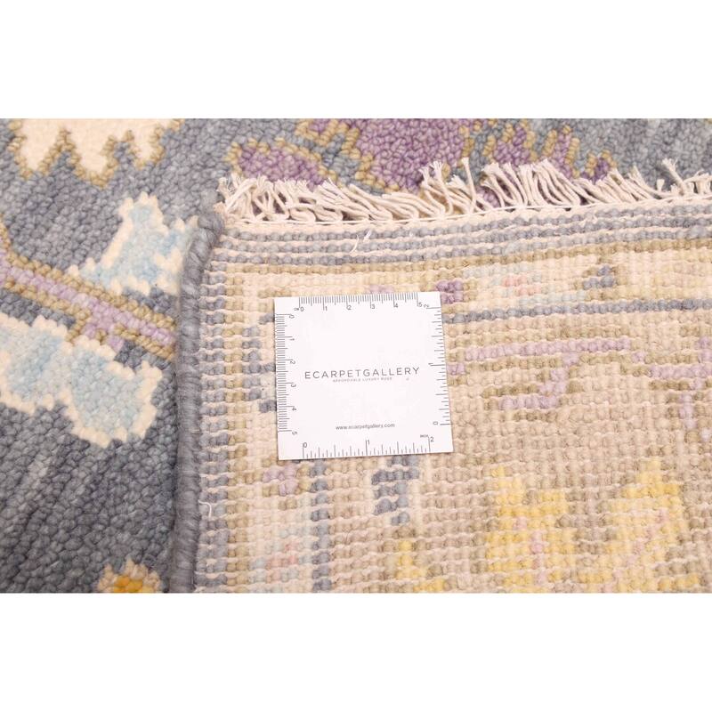 ECARPETGALLERY Hand-knotted Modern Oushak Charcoal Wool Rug - 3'7 x 5'6