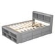 preview thumbnail 8 of 28, Full Size Wood Platform Bed with Bookcase Headboard and 6 Drawers