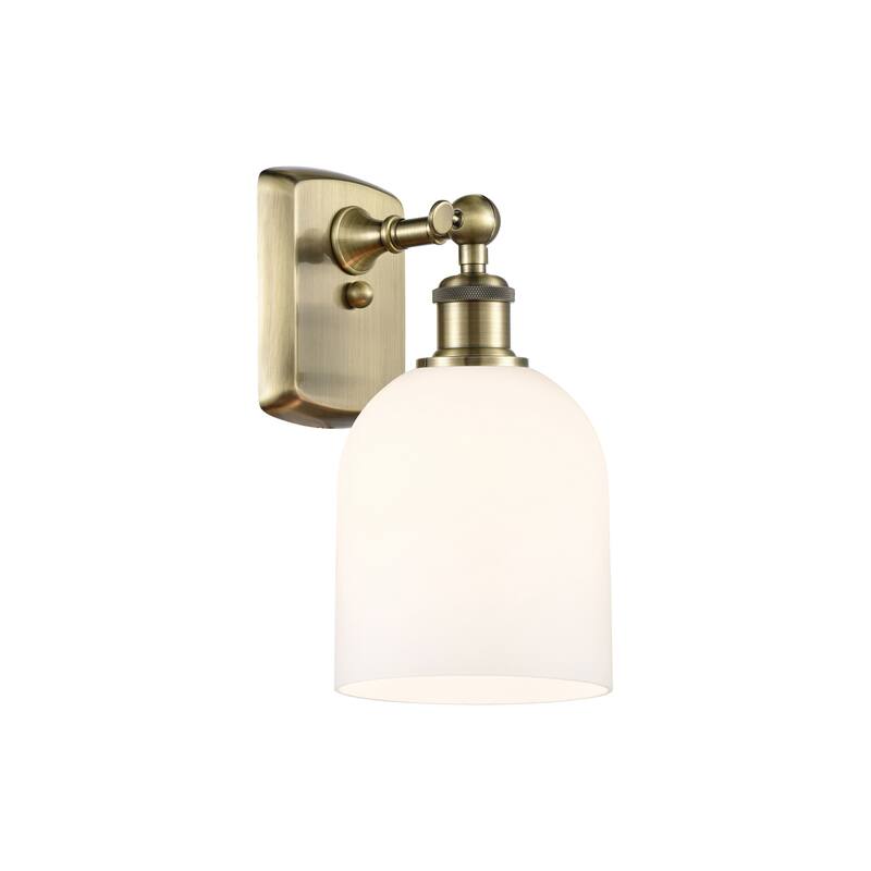 Innovations Lighting 516-1W-11-6 Bella Sconce Bella 11" Tall Wall - Antique Brass / Glossy White