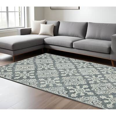 HomeRoots Oriental Transitional Rectangle Area Rug